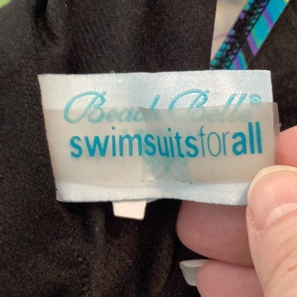 Swimsuits for All Beach Belle Tankini Top Size 18 Blue Stripe